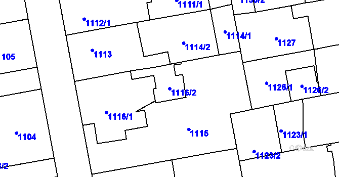 Parcela st. 1116/2 v KÚ Třemošná, Katastrální mapa