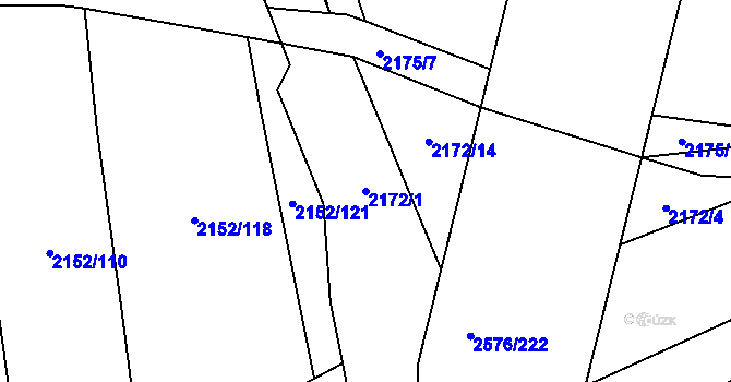 Parcela st. 2172/1 v KÚ Třemošná, Katastrální mapa