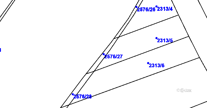 Parcela st. 2576/27 v KÚ Třemošná, Katastrální mapa