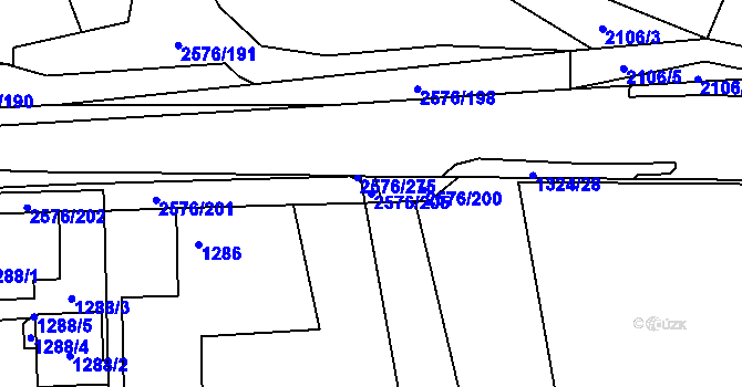 Parcela st. 2576/205 v KÚ Třemošná, Katastrální mapa