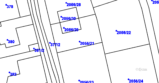 Parcela st. 2056/21 v KÚ Třemošná, Katastrální mapa