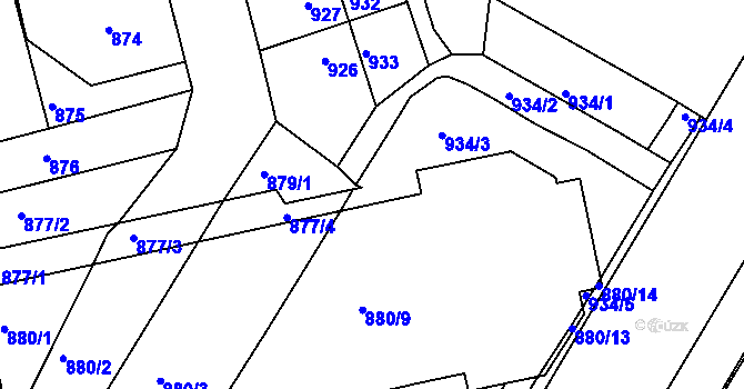 Parcela st. 877/6 v KÚ Třemošná, Katastrální mapa