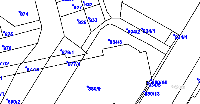 Parcela st. 877/7 v KÚ Třemošná, Katastrální mapa