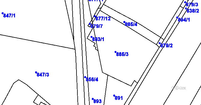 Parcela st. 877/17 v KÚ Třemošná, Katastrální mapa