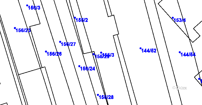 Parcela st. 155/3 v KÚ Třemošná, Katastrální mapa