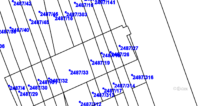 Parcela st. 2487/18 v KÚ Třemošná, Katastrální mapa