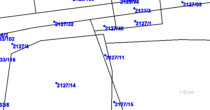 Parcela st. 2127/11 v KÚ Třemošná, Katastrální mapa
