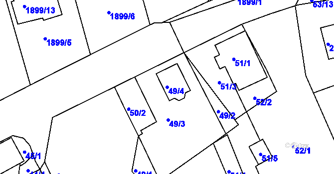 Parcela st. 49/4 v KÚ Třemošná, Katastrální mapa