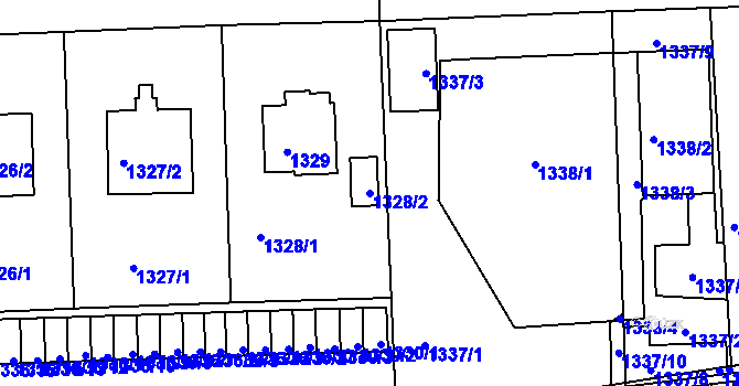 Parcela st. 1328/2 v KÚ Třemošná, Katastrální mapa