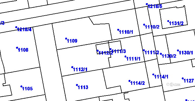 Parcela st. 1112/2 v KÚ Třemošná, Katastrální mapa