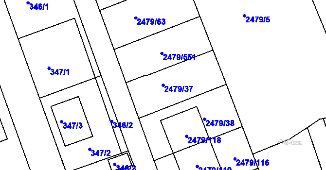 Parcela st. 2479/37 v KÚ Třemošná, Katastrální mapa