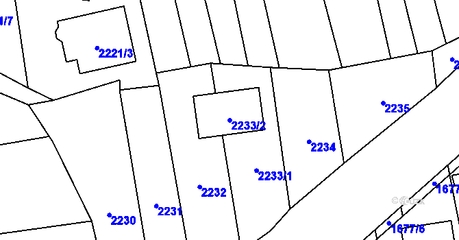 Parcela st. 2233/2 v KÚ Třemošná, Katastrální mapa