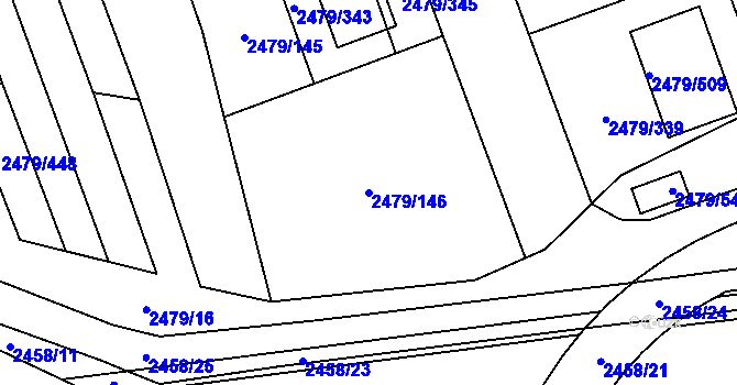 Parcela st. 2479/146 v KÚ Třemošná, Katastrální mapa