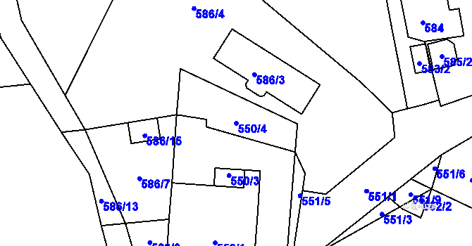 Parcela st. 550/4 v KÚ Třemošná, Katastrální mapa