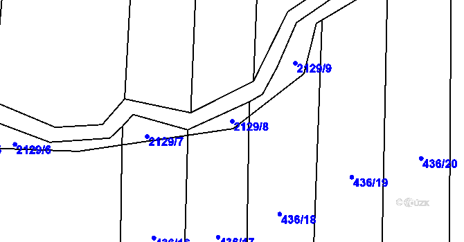 Parcela st. 2129/8 v KÚ Třemošná, Katastrální mapa