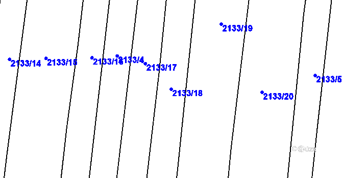 Parcela st. 2133/18 v KÚ Třemošná, Katastrální mapa