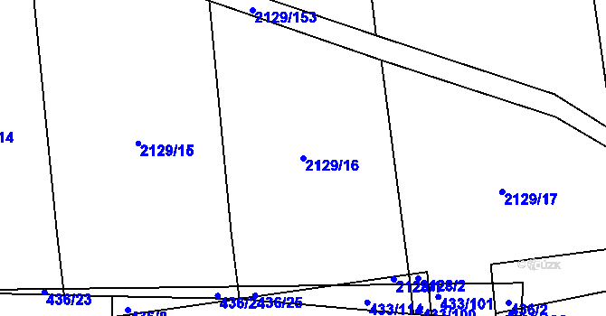 Parcela st. 2129/16 v KÚ Třemošná, Katastrální mapa