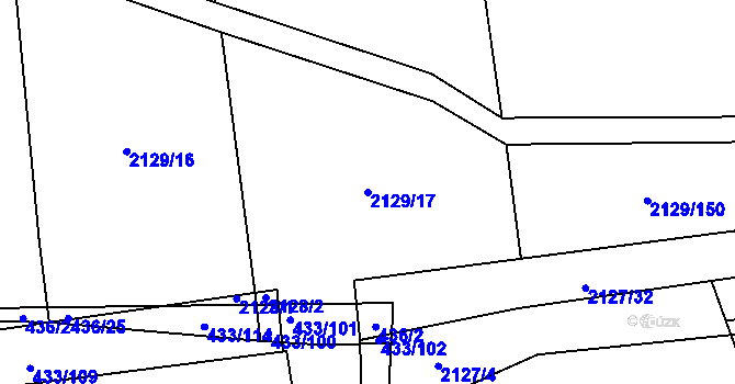 Parcela st. 2129/17 v KÚ Třemošná, Katastrální mapa
