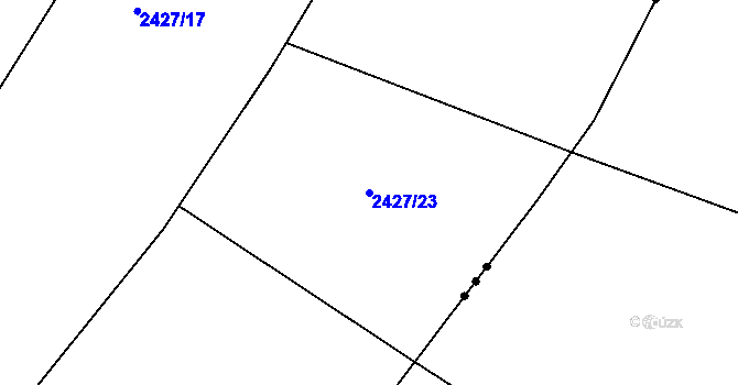 Parcela st. 2427/23 v KÚ Třemošná, Katastrální mapa