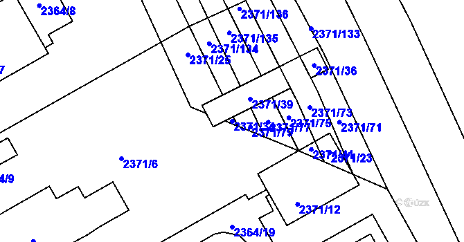 Parcela st. 2371/34 v KÚ Třemošná, Katastrální mapa