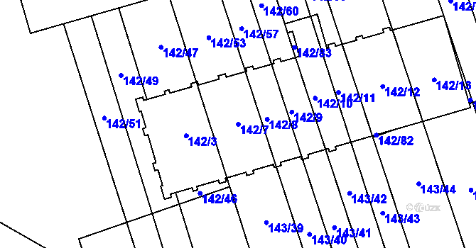 Parcela st. 142/7 v KÚ Třemošná, Katastrální mapa