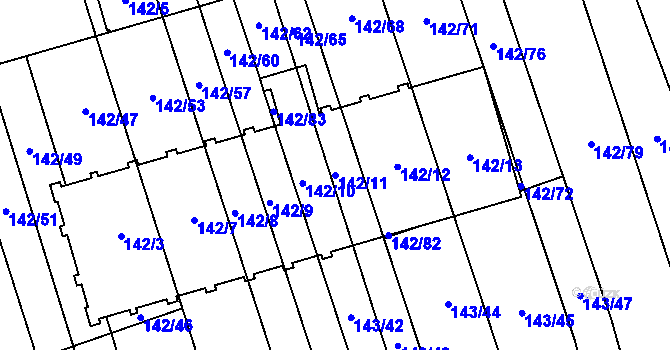 Parcela st. 142/11 v KÚ Třemošná, Katastrální mapa