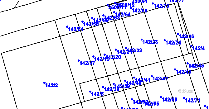 Parcela st. 142/20 v KÚ Třemošná, Katastrální mapa