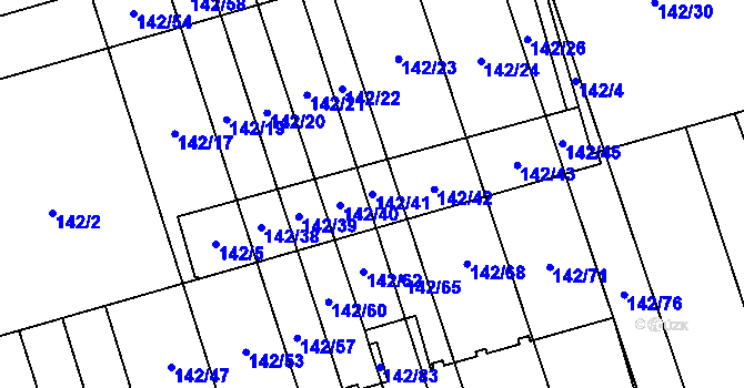 Parcela st. 142/41 v KÚ Třemošná, Katastrální mapa