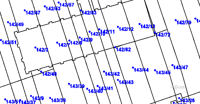 Parcela st. 142/67 v KÚ Třemošná, Katastrální mapa