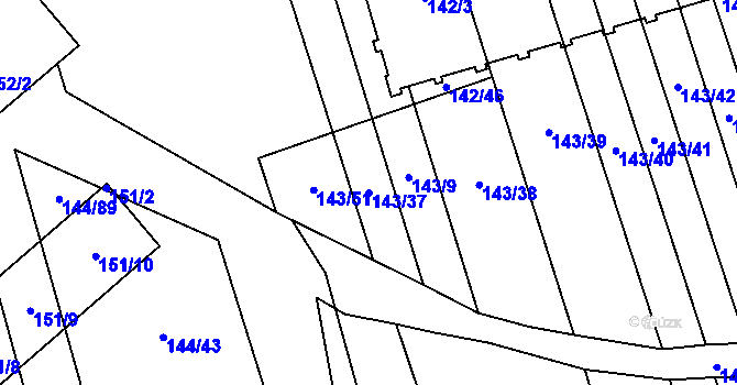 Parcela st. 143/37 v KÚ Třemošná, Katastrální mapa