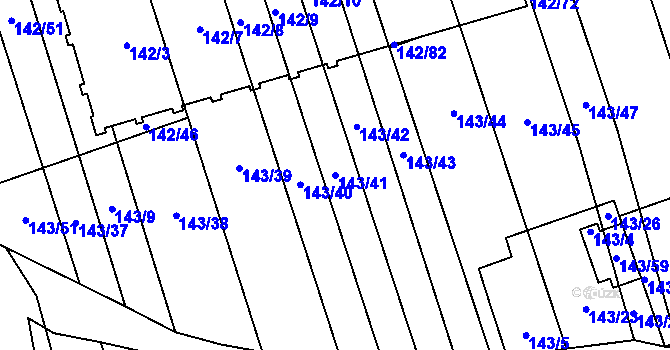 Parcela st. 143/41 v KÚ Třemošná, Katastrální mapa