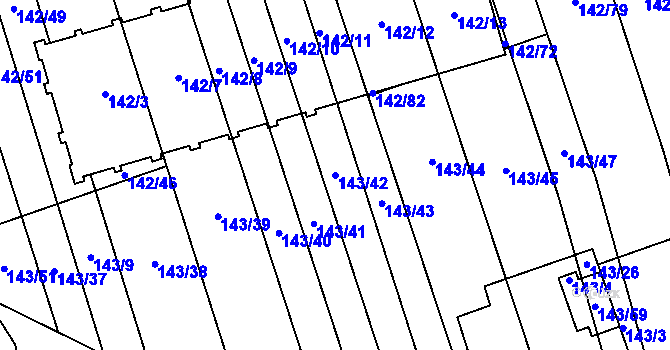 Parcela st. 143/42 v KÚ Třemošná, Katastrální mapa