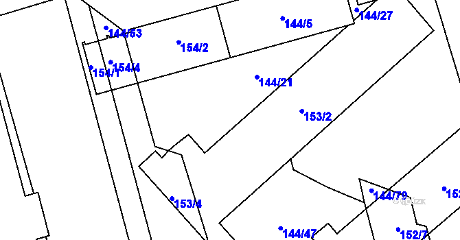 Parcela st. 144/42 v KÚ Třemošná, Katastrální mapa