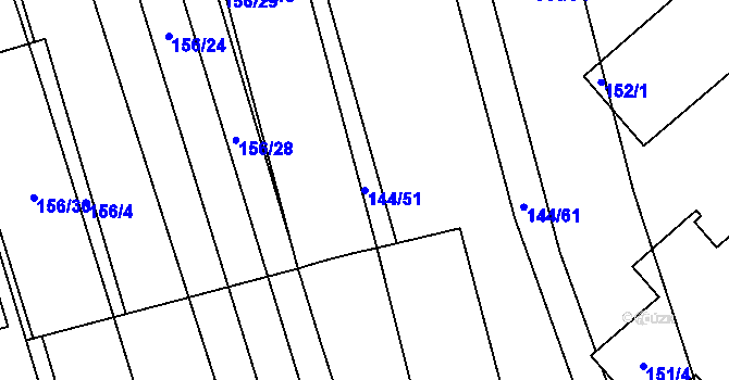 Parcela st. 144/51 v KÚ Třemošná, Katastrální mapa