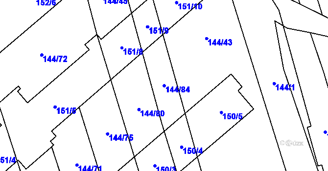 Parcela st. 144/84 v KÚ Třemošná, Katastrální mapa