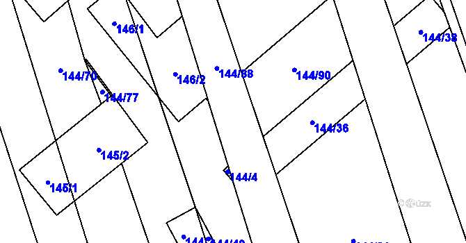 Parcela st. 144/87 v KÚ Třemošná, Katastrální mapa