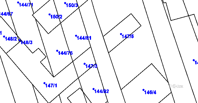 Parcela st. 147/4 v KÚ Třemošná, Katastrální mapa