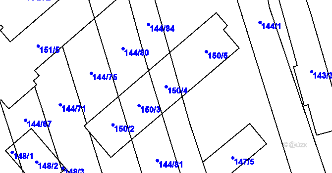Parcela st. 150/4 v KÚ Třemošná, Katastrální mapa
