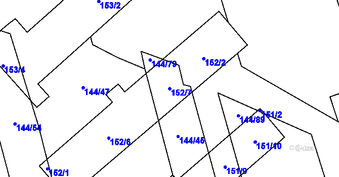 Parcela st. 152/7 v KÚ Třemošná, Katastrální mapa
