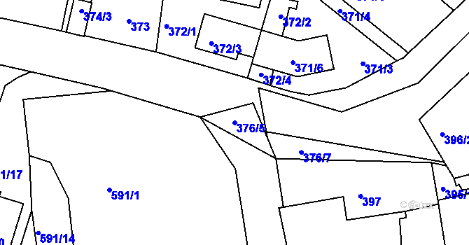 Parcela st. 376/5 v KÚ Třemošná, Katastrální mapa