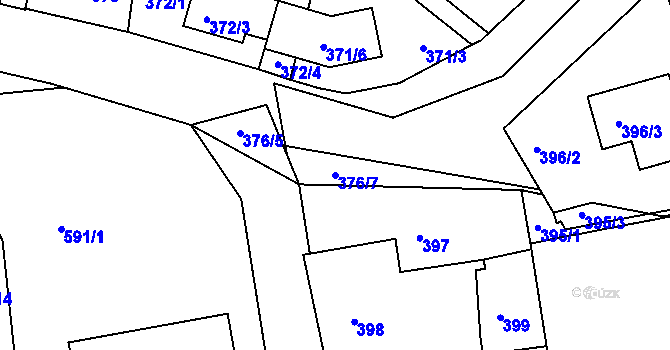 Parcela st. 376/7 v KÚ Třemošná, Katastrální mapa