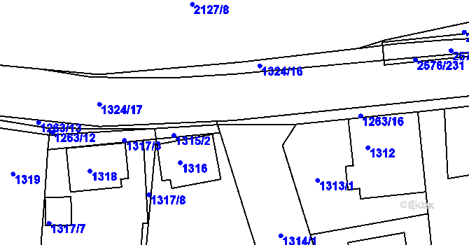 Parcela st. 1263/15 v KÚ Třemošná, Katastrální mapa