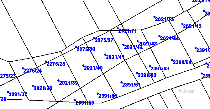 Parcela st. 2021/41 v KÚ Třemošná, Katastrální mapa