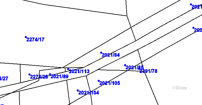 Parcela st. 2021/84 v KÚ Třemošná, Katastrální mapa