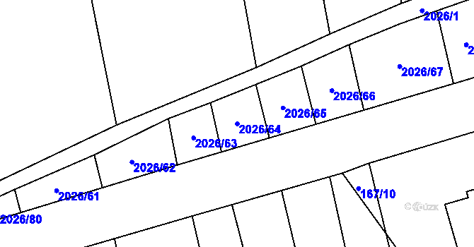 Parcela st. 2026/64 v KÚ Třemošná, Katastrální mapa