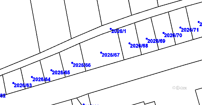 Parcela st. 2026/67 v KÚ Třemošná, Katastrální mapa