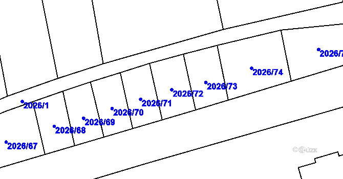Parcela st. 2026/72 v KÚ Třemošná, Katastrální mapa