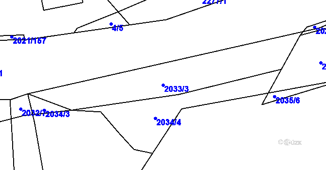 Parcela st. 2033/3 v KÚ Třemošná, Katastrální mapa