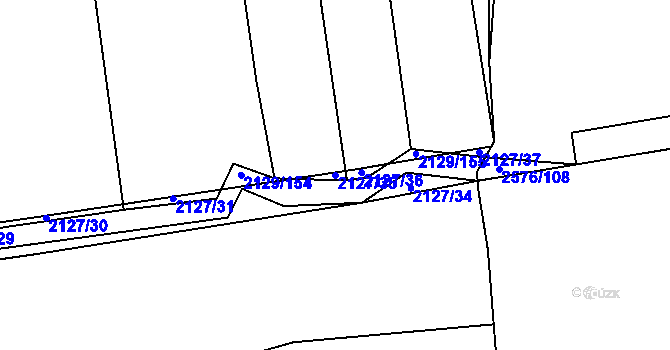 Parcela st. 2127/35 v KÚ Třemošná, Katastrální mapa