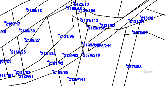 Parcela st. 2129/149 v KÚ Třemošná, Katastrální mapa